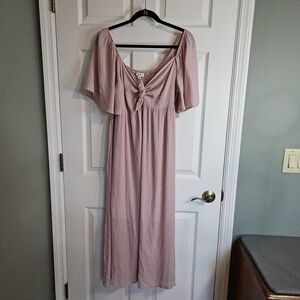 Chic Mauve Off-Shoulder Maxi Dress